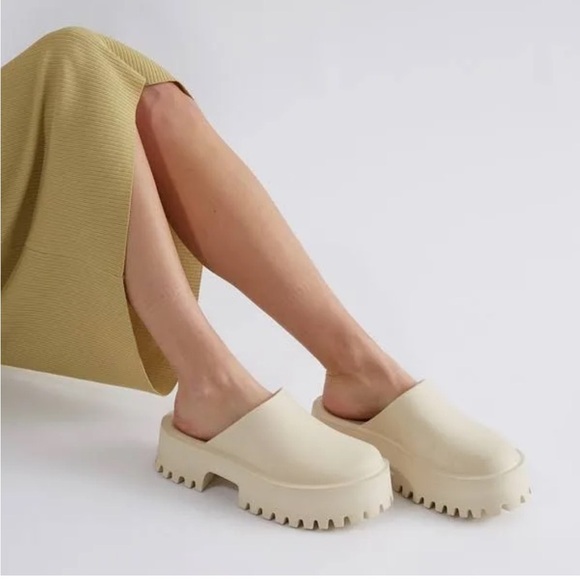 Shoes - Jeffrey Campbell Lugged Sole Clog in Cream